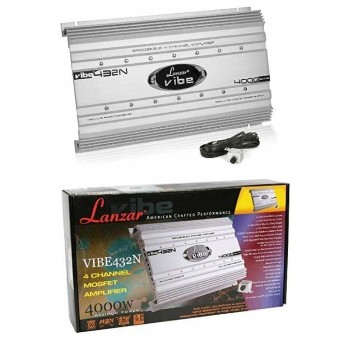 1 LANZAR VIBE432N amplificateur 4 canaux 2000 watt rms 4x500 watt rms 4000 watt max contrôle remote sub à distance incluse, 1 pièce
