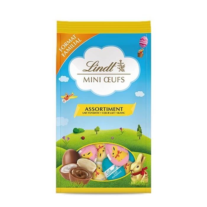 LINDT & SPRÜNGLI Sachet Mini œufs Lapin Or (Lait fondant, coeur au lait et blanc) - 350 g