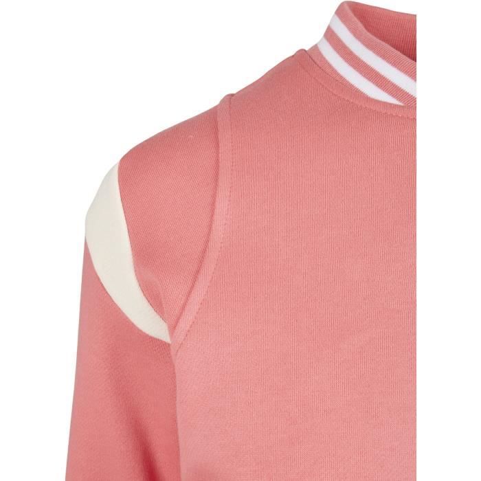 Veste femme Urban Classics inset college-grandes tailles - rose/blanc - 5XL