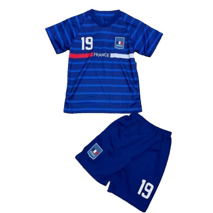 Ensemble Foot short et maillot de foot FRANCE N°10 enfant - Bleu