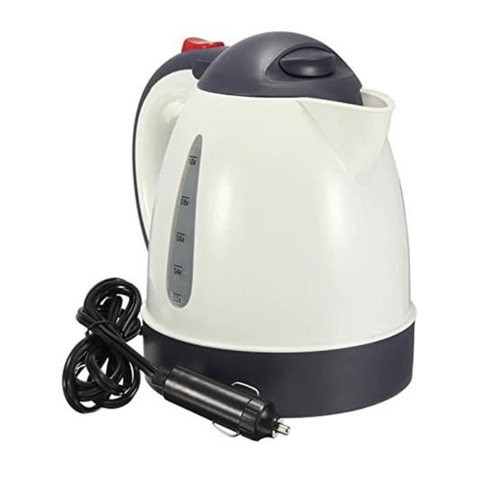 1L 12V Bouilloire électrique sur voiture Chauffe-eau de camion de véhicule de 12 V pour voyage - prise de voiture