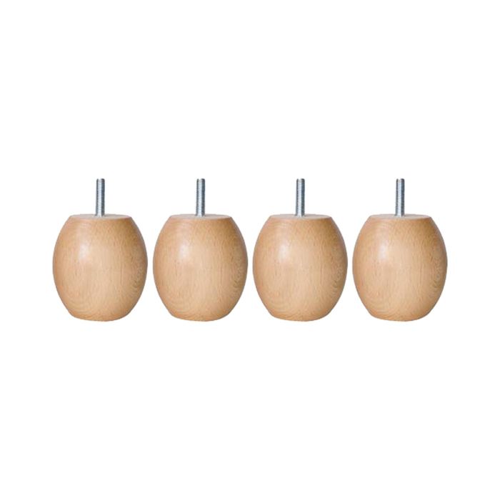 4 Pieds Boules Bois Naturel 75x75 cm - Bois naturel