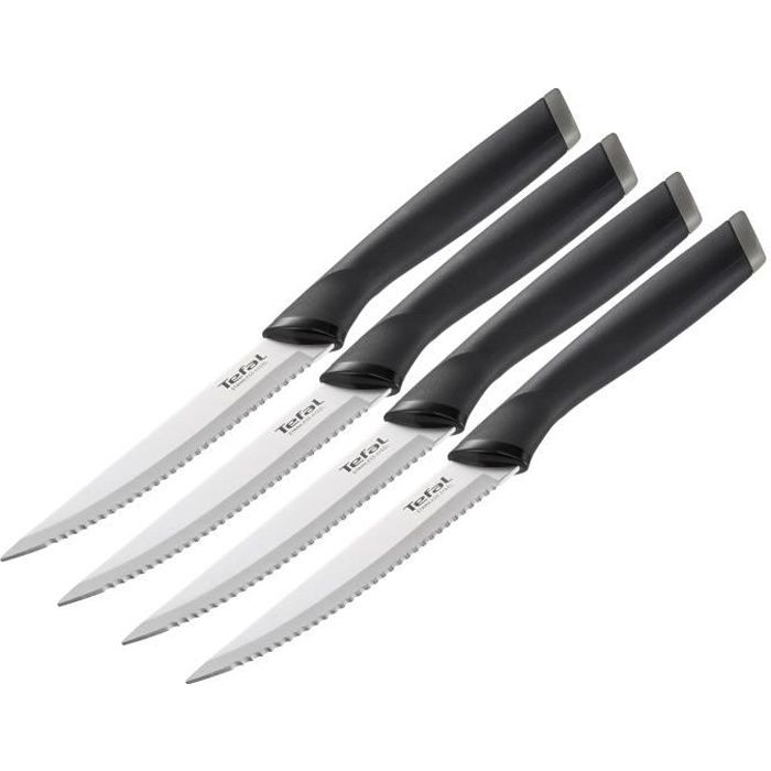TEFAL - COMFORT Set de 4 Couteaux à Steak en Inox - 12 cm - K221S414