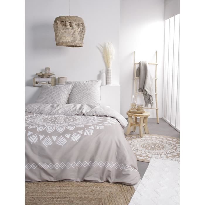 TODAY Parure de lit 2 personnes Slow Life - 220 x 240 cm - 100% Coton - Namaste
