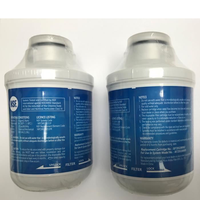 TRIOMPH Lot de 2 filtre à eau intérieur d'origine TSN552NFBK/TSN541NFHS frigo américain