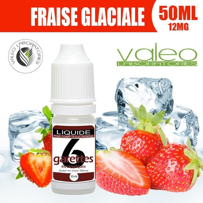 E LIQUIDE 50ML – FRAISE GLACIALE 12mg DE NICOTINE - 6GARETTES
