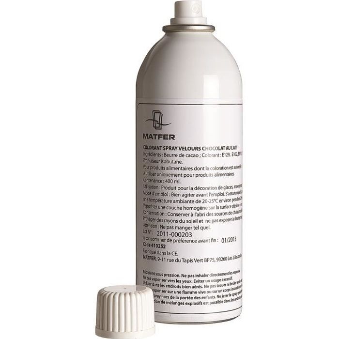 Spray velours chocolat professionnel. Couleur chocolat lait.