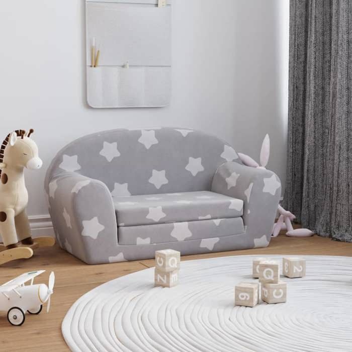 vidaXL Canapé-Lit Enfant 2 Places Mini-canapé avec Housse Amovible Canapé pour Tout-petits Meuble de Chambre dEnfant 356998
