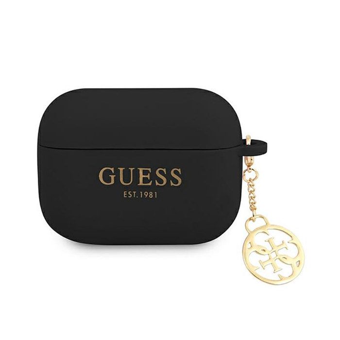 Guess Coque Pour Airpods Pro Édition 4g Charm En Silicone Avec Pendentif Noir - vue 4