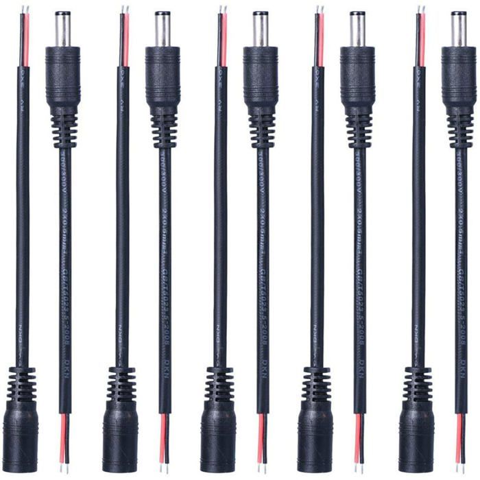 Lot De 5 Paires Connecteurs DC Jack 2.1mm Mâle/femelle à Bornes à Vis - 12V, Neuf, Pour Bricolage