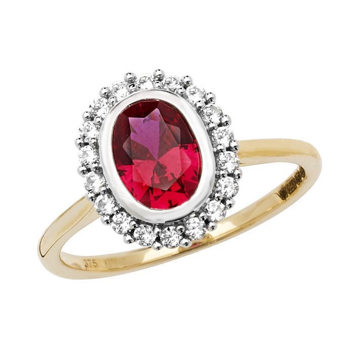 Bague Solitaire, EDS JEWELS, Femme, Or 375/1000, Rubis de Culture