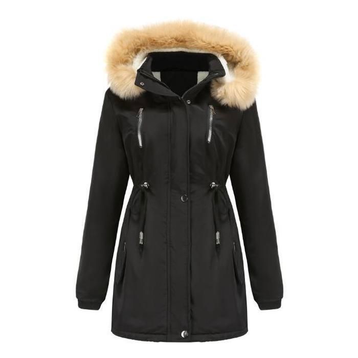 Manteau D'Hiver Femme En Laine Avec Capuche - Doublure Polaire, Chaud, Grande Taille, Style Parka Mi-Saison