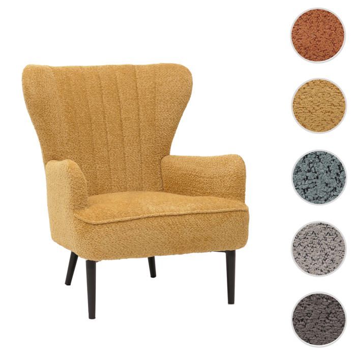 Fauteuil lounge MCW-K37 Chenille (500g/m²) Oeko-Tex jaune