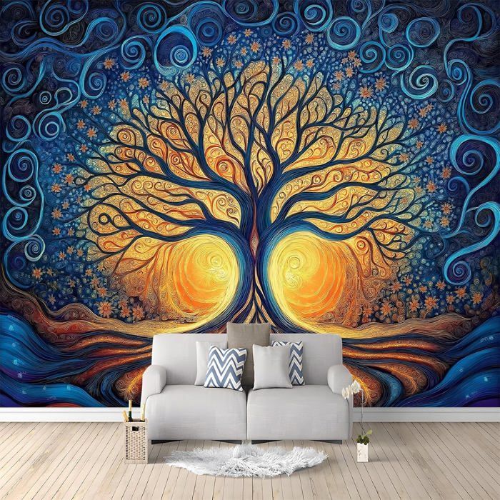 Papier Peint Panoramique 300x210 cm sur mesure Fresque Murale 3D Arbre ...