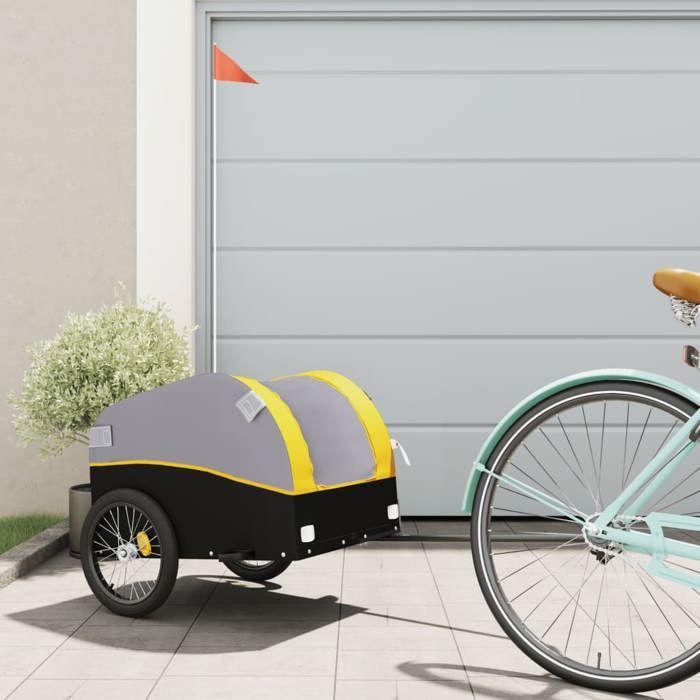Prix bas - Remorque de vélo Polyvalent - supporté 50 kg - noir et jaune 30 kg fer （996518889289)