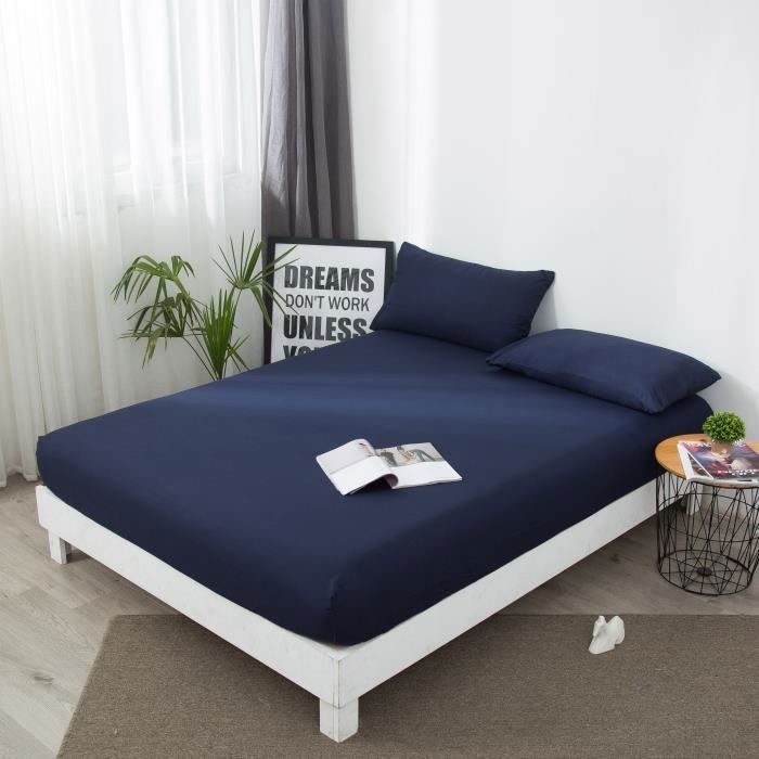 Protège matelas 220x200-30cm Alèse Imperméable et Micro Respirante Souple et SilencieuxBleu 220 x 200 - 30 cm Étiquette