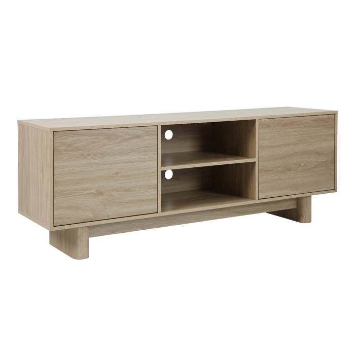 Meuble TV 160 cm scandinave bois clair Bowy - Oviala
