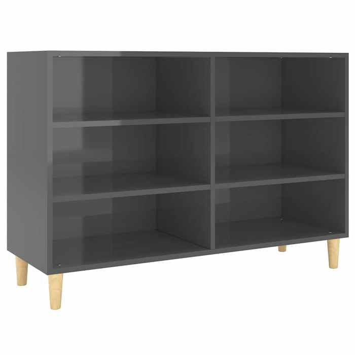 Gris Buffet de rangement CLARENCE Commode/Armoire Gris brillant 1035x35x70 cm bois dingénierie LV2955
