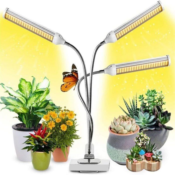 Lampe de culture LED - PZCC - 315 LEDs - Spectre complet 470-610nm - 10 niveaux dintensité - Minuterie 3/9/12h