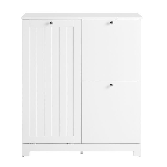 Armoire de salle de bain étroite - SOBUY - 3 paniers à linge - Grand panier intégré - 2 paniers amovibles - 78x38x90 cm