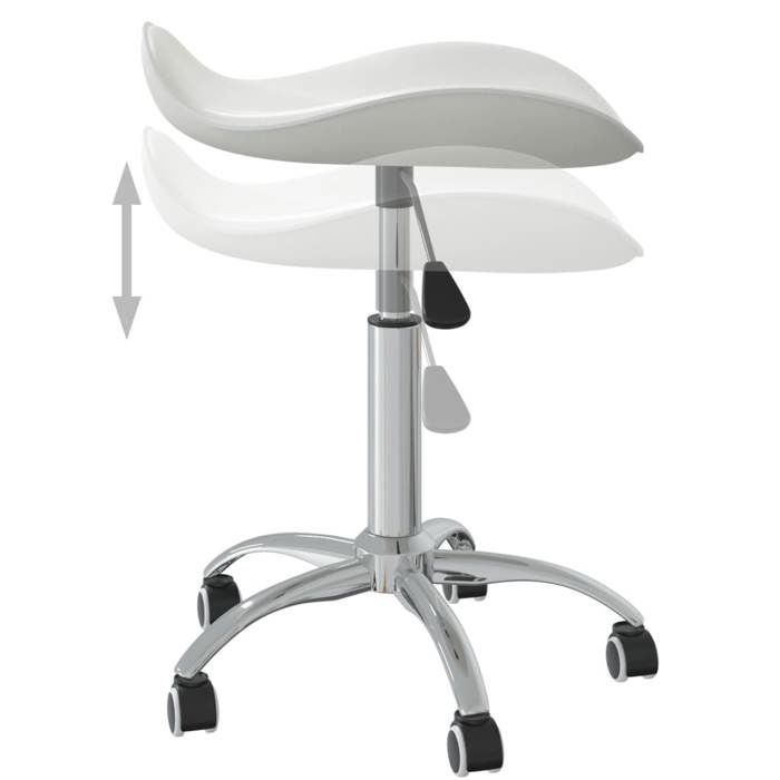 Sale 2026 Fauteuil de bureau - Pour 1 personne - Blanc Similicuir - 44x44x(46-57) cm DD365