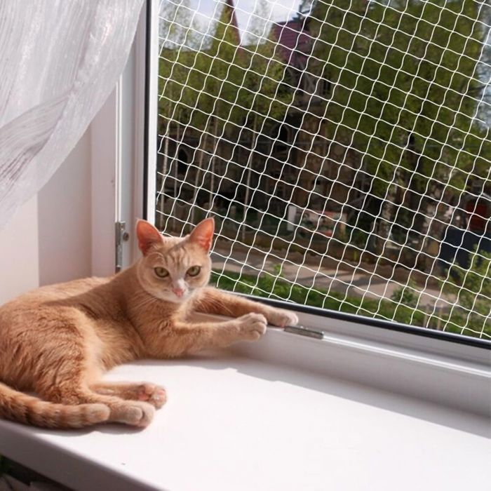 Filet de protection pour chat - MICH - Fibre de polyester - 3x6 m - Résistant aux morsures - Peut être coupé