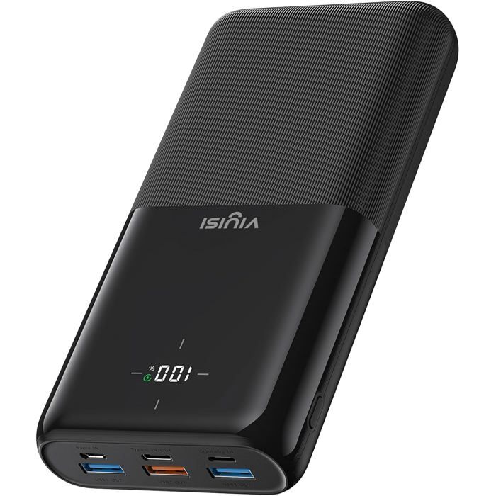 Batterie externe 30000 mAh Power Bank 225W USB-C Noir Charge Rapide 4 ports