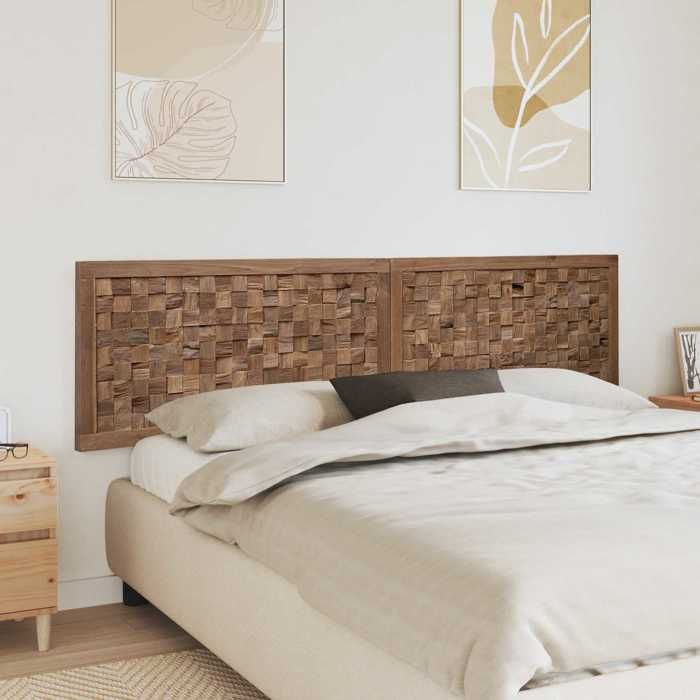 vidaXL Tête de lit Naturel Bois de teck massif 42024564