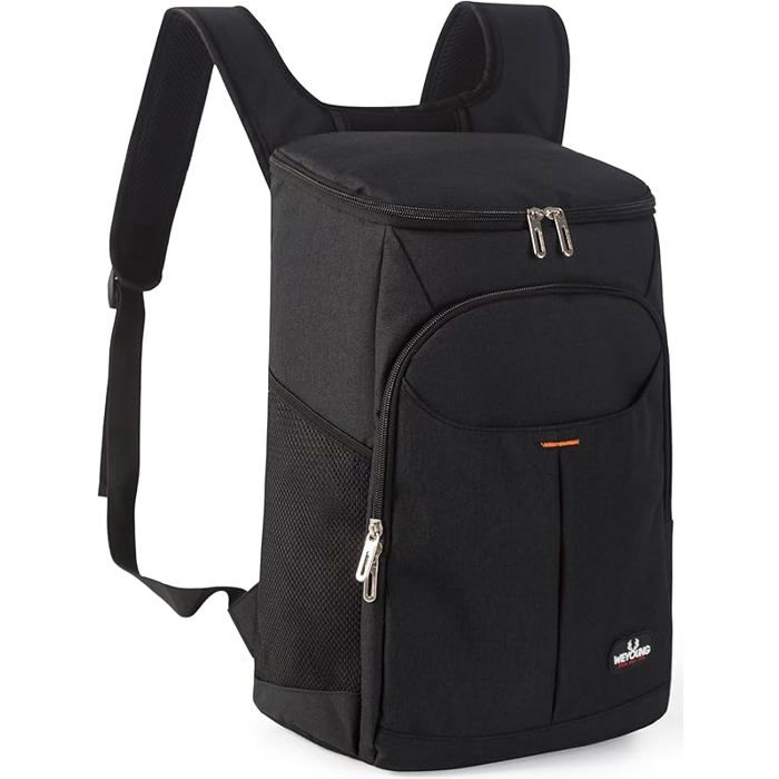 25L Sac à Dos Isotherme à Glacière Sac Isotherme Portable Cooler Backpack Bag pour Hommes Femmes pour Camping Noir GLACIERE