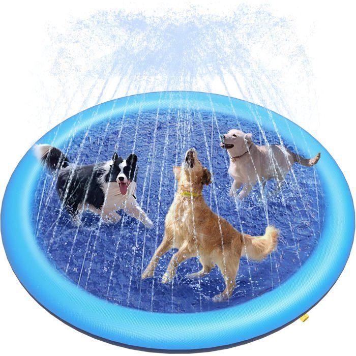 Piscine pour Chien Peteast pour Petits et Grands Chiens Jouets deau pour Chien épais et antidérapants (Bleu 170*2 cm)