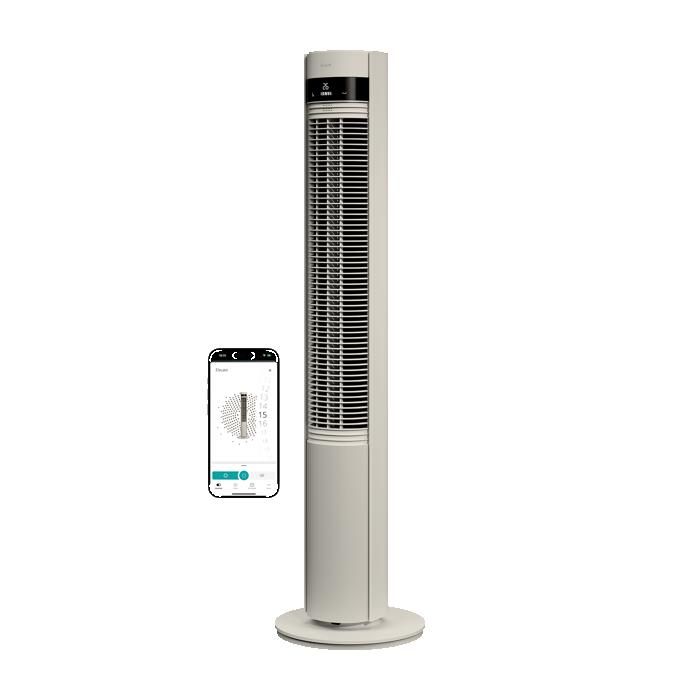 Duux Elevate Smart – Ventilateur Colonne Silencieux avec Ioniseur – 26 Vitesses & Mode Nuit - Greige