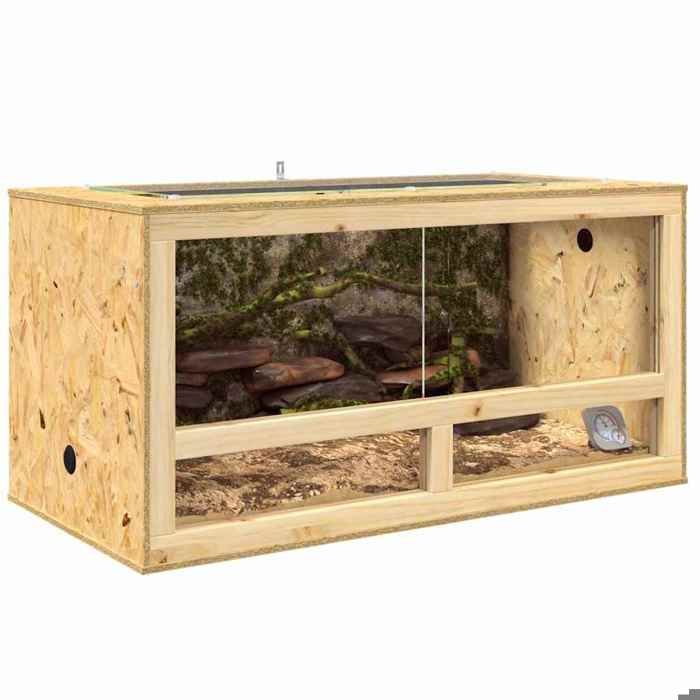 Terrarium - vidaXL - osb - marron - 100 x 50 x 50 cm - usage intérieur sik37q844