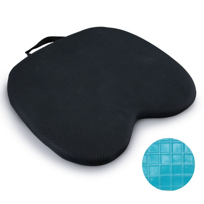 FISHTEC Galette de chaise confort - Mousse mémoire de forme - Gel rafraîchissant - Housse respirante