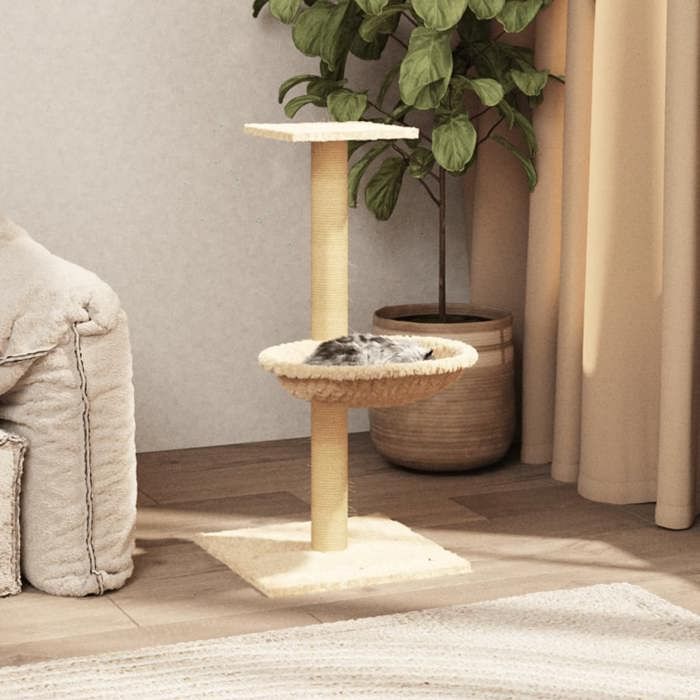 Arbre à Chat avec Griffoir - vidaXL - bois dingénierie - crème - 74 cm@zvt55u Arbre à Chat avec Griffoir - vidaXL - bois dingénierie - crème - 74 cm@zvt55u