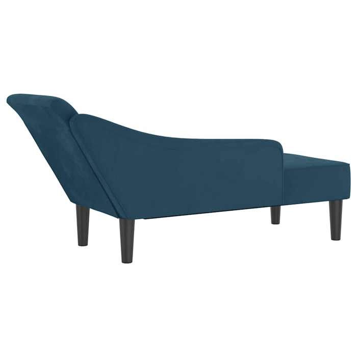 Chaise longue avec coussins bleu velours_2 ans garantie_12727
