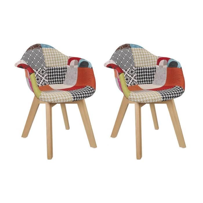 arlequin - lot de 2 fauteuils enfant motif patchwork