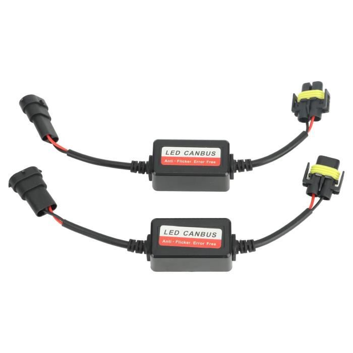 Décodeur CANbus H4 LED, 2 Pièces, DC 9 à 16V, Plug and Play, Anti- scintillement, Décodeur de Résistance de Phare LED Décodeur CANbus H4 LED, 2 Pièces, DC 9 à 16V, Plug and Play, Anti- scintillement, Décodeur de Résistance de Phare LED