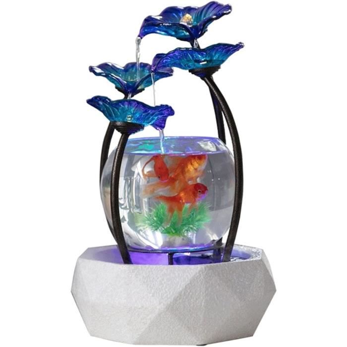 Fontaine Intérieure Poisson Rouge En Résine Avec Cascade Et LED Multicolores – Décoration Zen Apaisante