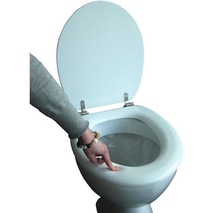 Abattants Wc - Siège Toilette Rembourré Blanc Articulations Acier Inoxydable
