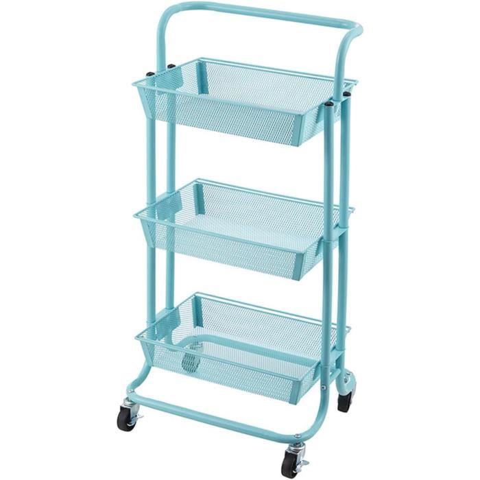 Chariot De Rangement Avec Frein ShGaxin Chariot De Rangement 3 Niveaux En Acier Bleu 42 X 41,5 X 77 Cm Chariot De Rangement 3 étages Chariot De Rangement Avec Frein ShGaxin Chariot De Rangement 3 Niveaux En Acier Bleu 42 X 41,5 X 77 Cm Chariot De Rangement 3 étages