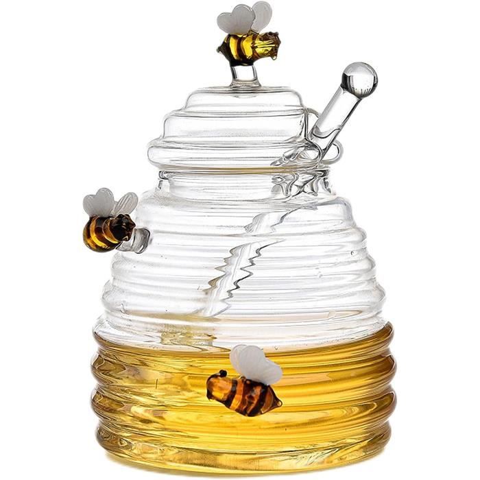 Pot de miel transparent - Marque - Modèle - Verre borosilicate - Grande capacité