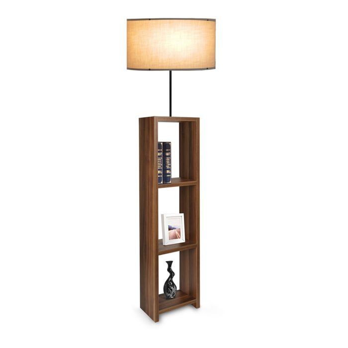 Lampadaire lampe lumière luminaire redditch avec étagère hauteur 150 cm E27 effet bois / noir Lampadaire lampe lumière luminaire redditch avec étagère hauteur 150 cm E27 effet bois / noir