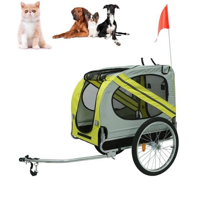Remorque de vélo pliable - Jaune - 30 kg - 137x73x90 cm