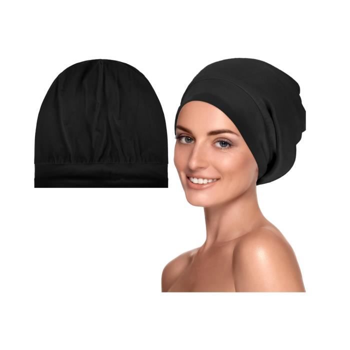 Bonnet de Nuit Femme - Bonnet en Soie - Protection Cheveux Longs - Anti-Frisottis - Confortable