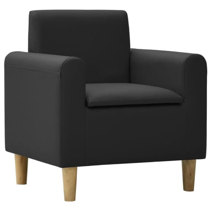 942|®Designer| Fauteuil pour Enfant - JOLI Canapé pour enfants Noir Similicuir