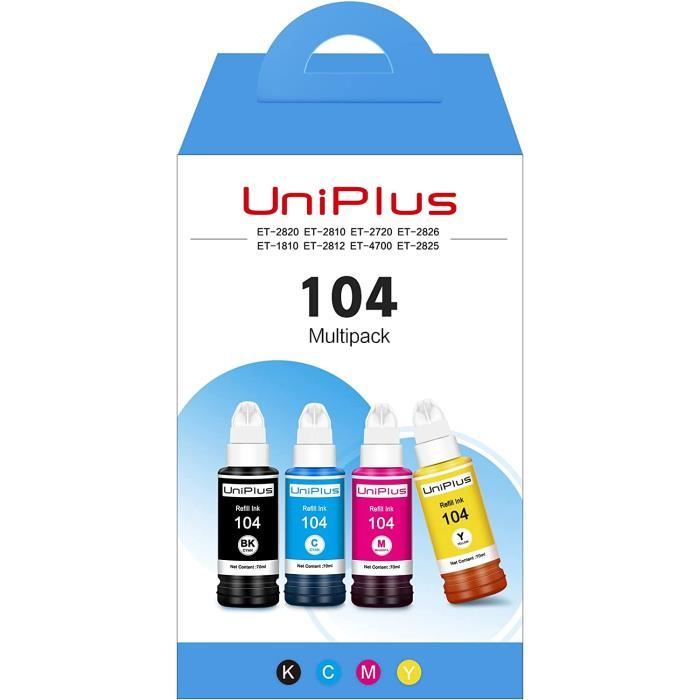 Uniplus 104 ET-2821 ET-2812 ET-1810 ET-4800 Encre pour Cartouche Bouteille  Multipack Compatible pour Epson Ecotank ET-2826,[Z307] - Cdiscount  Informatique