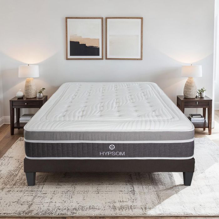 Ensemble Elégance 140x190 cm Matelas Mousse + Sommier Bois
