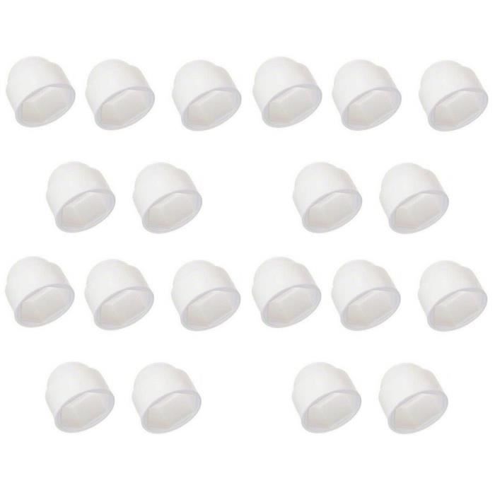 Cache écrou - M12 - Lot de 20 - Plastique - Blanc - Empreinte ...