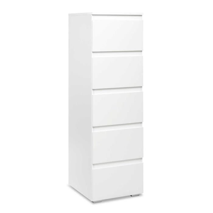 Chiffonnier - Image - 5 tiroirs - Blanc