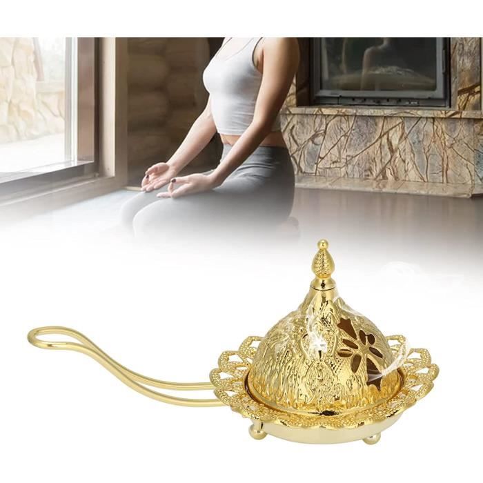 Porte-bâton d'encens en bois et en métal de forme carrée couleur marron vaissell
